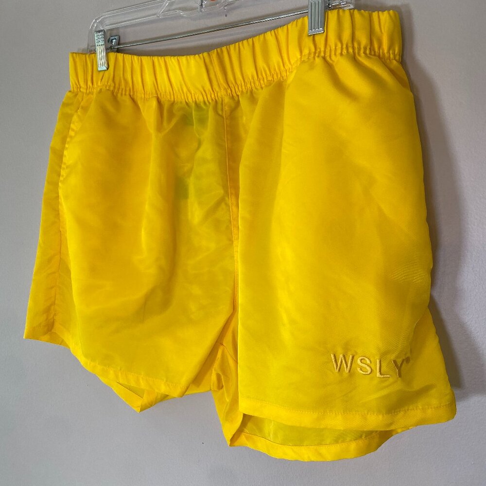 NWOT WSLY Yellow Track Shorts